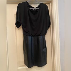 Trina Turk Leather & Jersey Dress Sz 6
